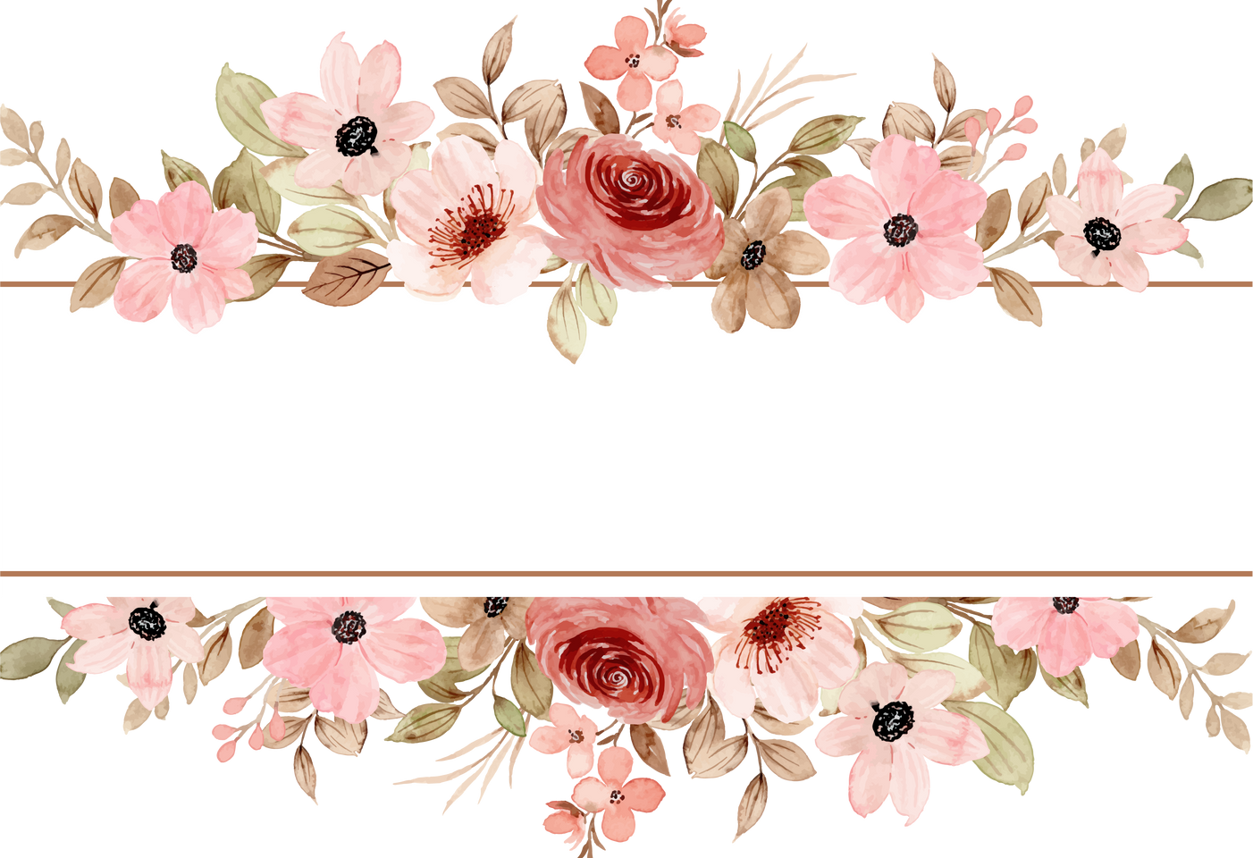 Watercolor Flower Frame